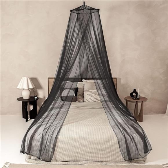 Black Mosquito Net for Single to King-Sized Beds – 2 Openings or Fully-Enclosed - Picture 2 of 7